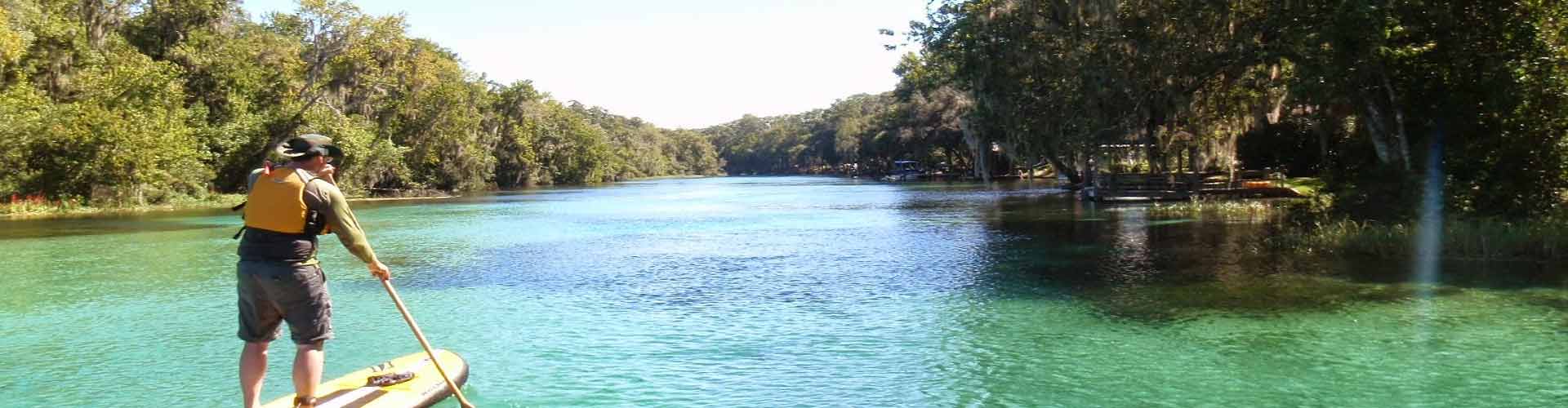 Paddling the Rainbow River in Dunnellon, Florida